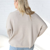 Lydian Waffle Textured Sweater - Warm Grey FINAL SALE