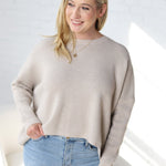 Lydian Waffle Textured Sweater - Warm Grey FINAL SALE