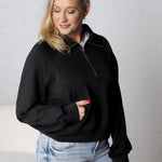 Lyra Half Zip Pocket Sweatshirt - Black