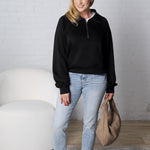 Lyra Half Zip Pocket Sweatshirt - Black