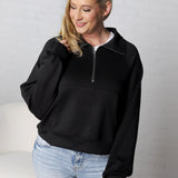 Lyra Half Zip Pocket Sweatshirt - Black