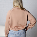 Lyra Half Zip Pocket Sweatshirt - Dark Taupe