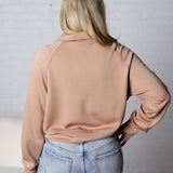 Lyra Half Zip Pocket Sweatshirt - Dark Taupe