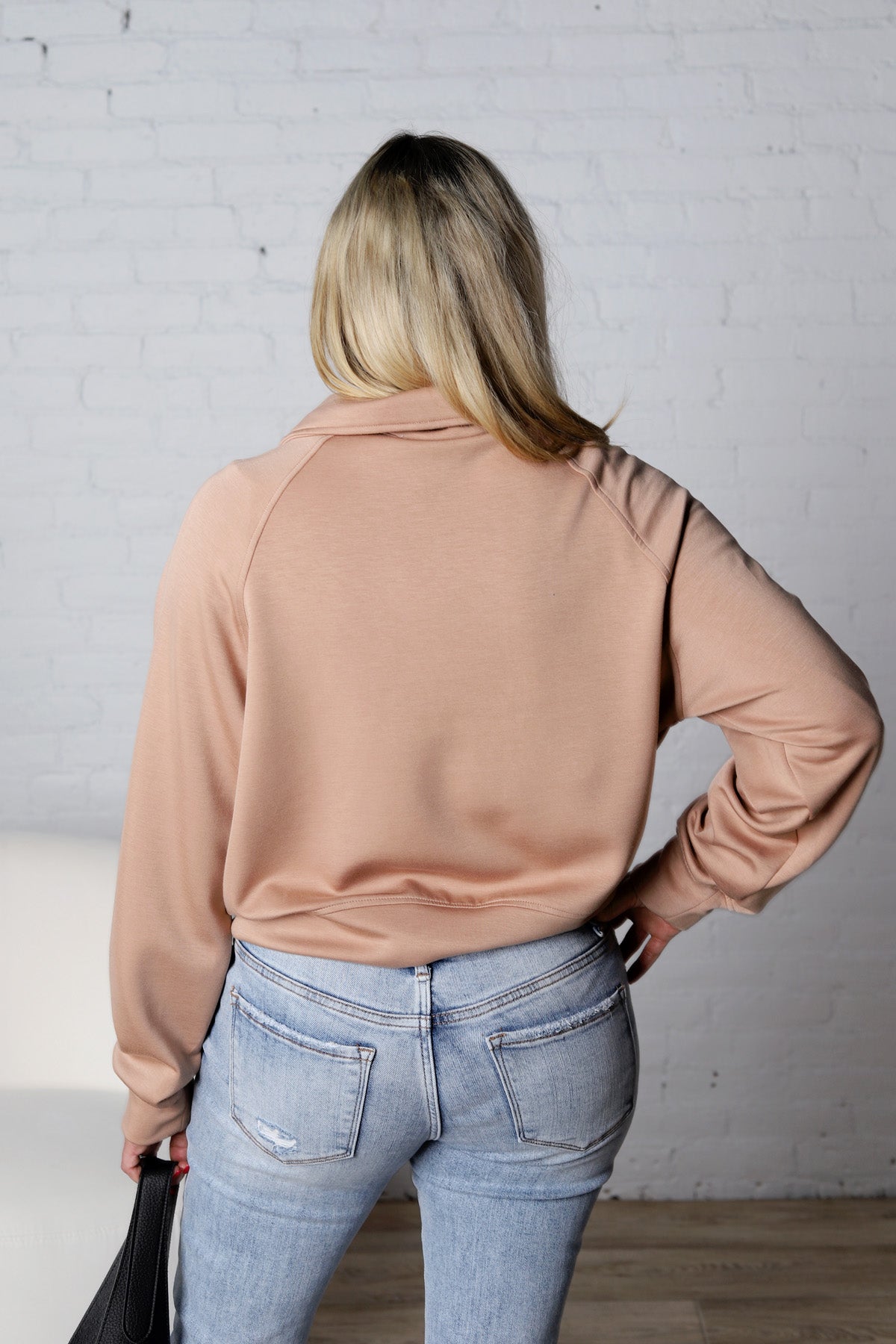 Lyra Half Zip Pocket Sweatshirt - Dark Taupe