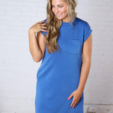 Mabel Crew Neck Cap Sleeve Mini Dress