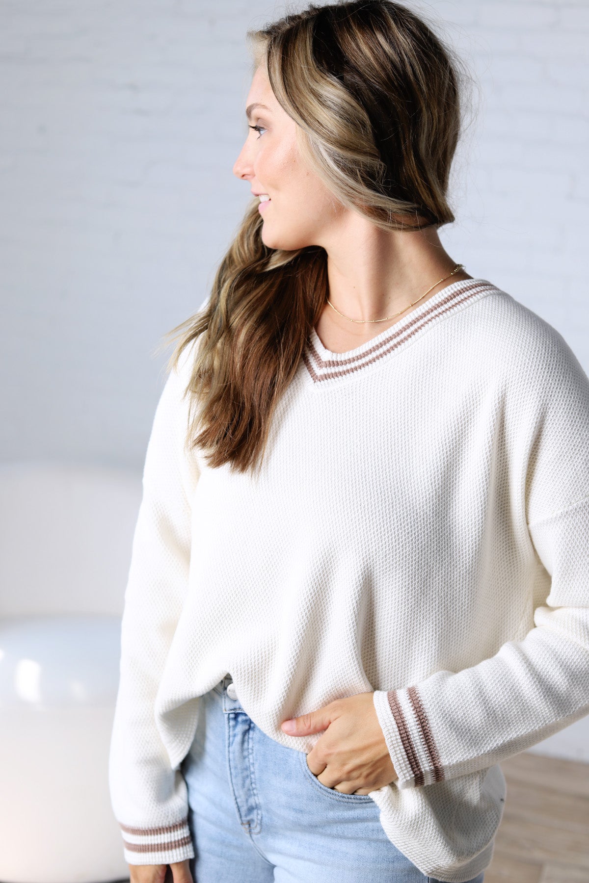 Mabel Deep V-Neck Pullover