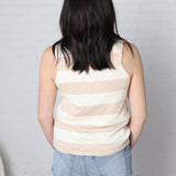 Mae Striped Sweater Tank - Cream/Taupe
