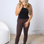 Maelle Cloud Light Contour High-Waisted Leggings - Coffee Bean