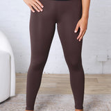 Maelle Cloud Light Contour High-Waisted Leggings - Coffee Bean