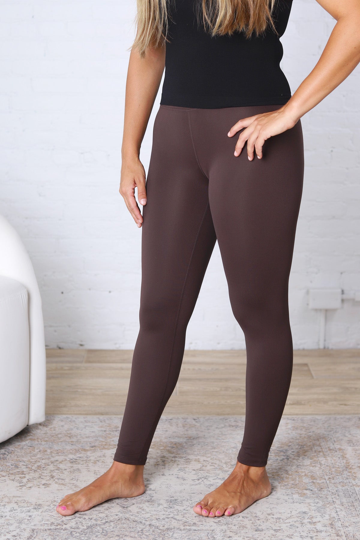 Maelle Cloud Light Contour High-Waisted Leggings - Coffee Bean