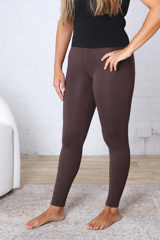 Maelle Cloud Light Contour High-Waisted Leggings - Coffee Bean