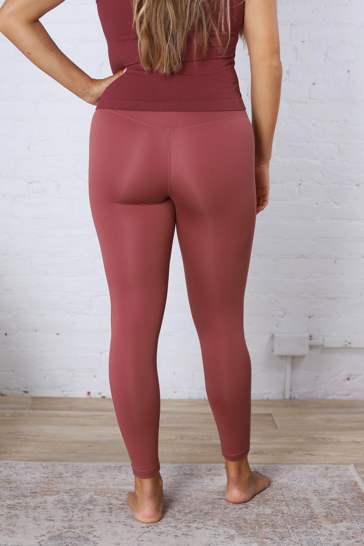 Maelle Cloud Light Contour High-Waisted Leggings - Rosewood