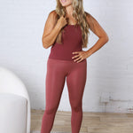 Maelle Cloud Light Contour High-Waisted Leggings - Rosewood