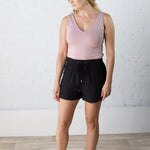 Maelyn Black Twill Shorts - Final Sale