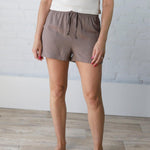 Maelyn Cocoa Twill Shorts - Final Sale