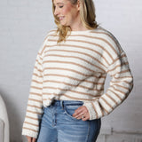 Maelys Basic Striped Knit Sweater - Taupe