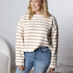 Maelys Basic Striped Knit Sweater - Taupe