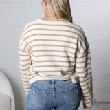 Maelys Basic Striped Knit Sweater - Taupe