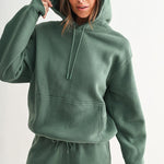 Maerin Drop Shoulder Hoodie - Eldergreen
