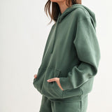 Maerin Drop Shoulder Hoodie - Eldergreen