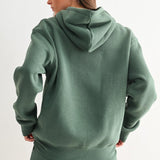 Maerin Drop Shoulder Hoodie - Eldergreen