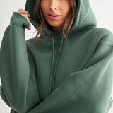 Maerin Drop Shoulder Hoodie - Eldergreen
