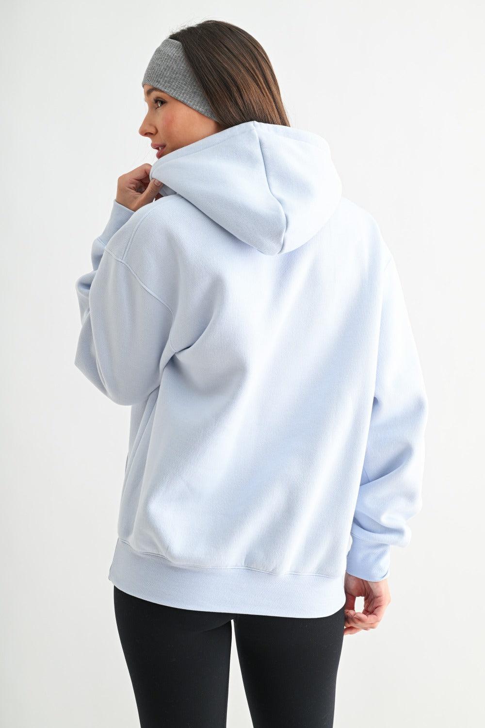 Maerin Drop Shoulder Hoodie - Halogen Blue
