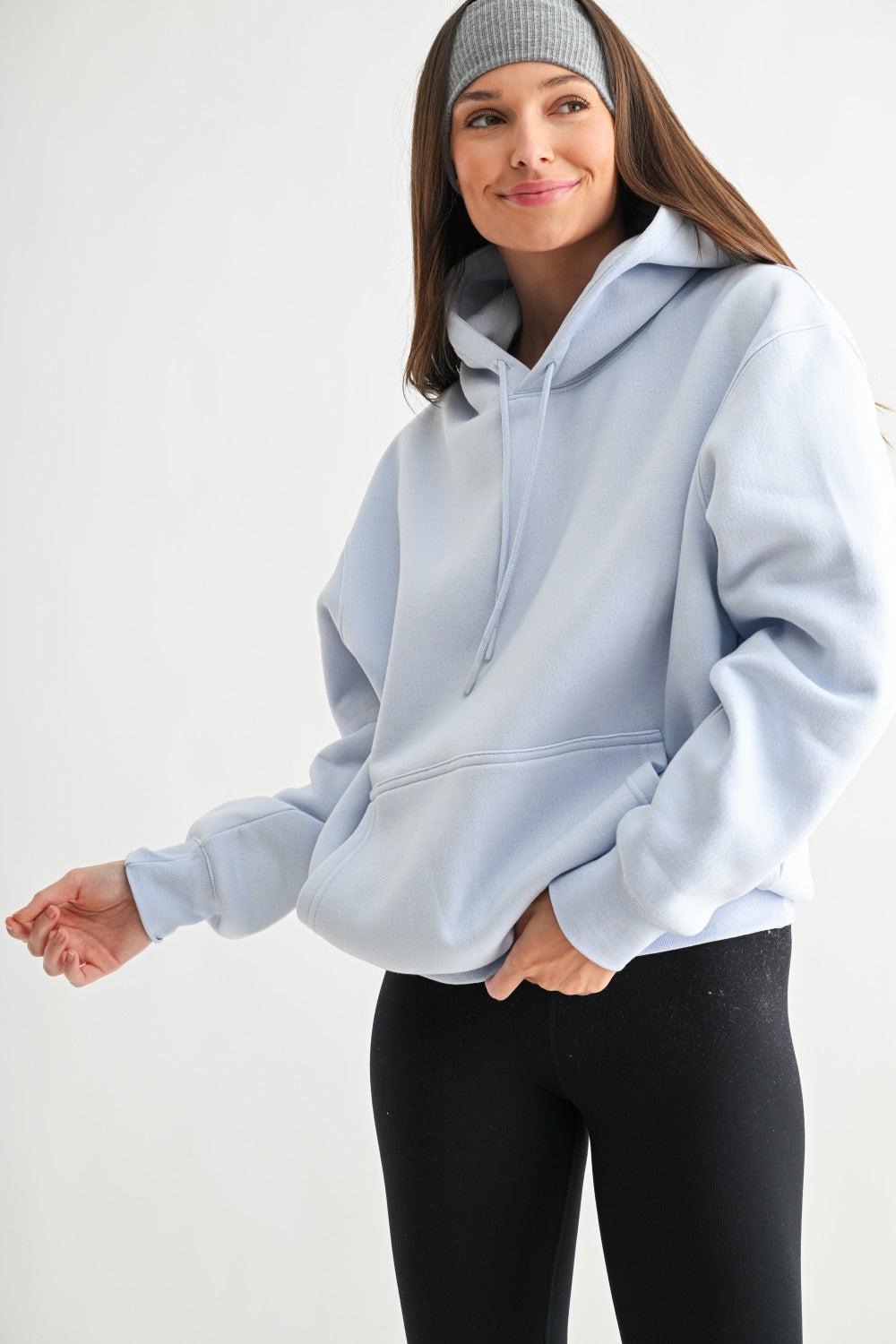 Maerin Drop Shoulder Hoodie - Halogen Blue