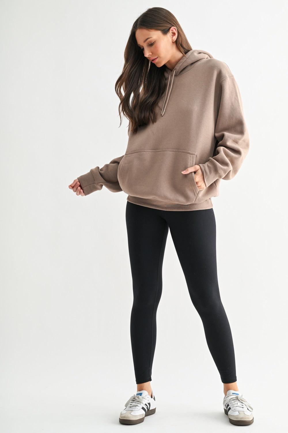 Maerin Drop Shoulder Hoodie - Silken Taupe