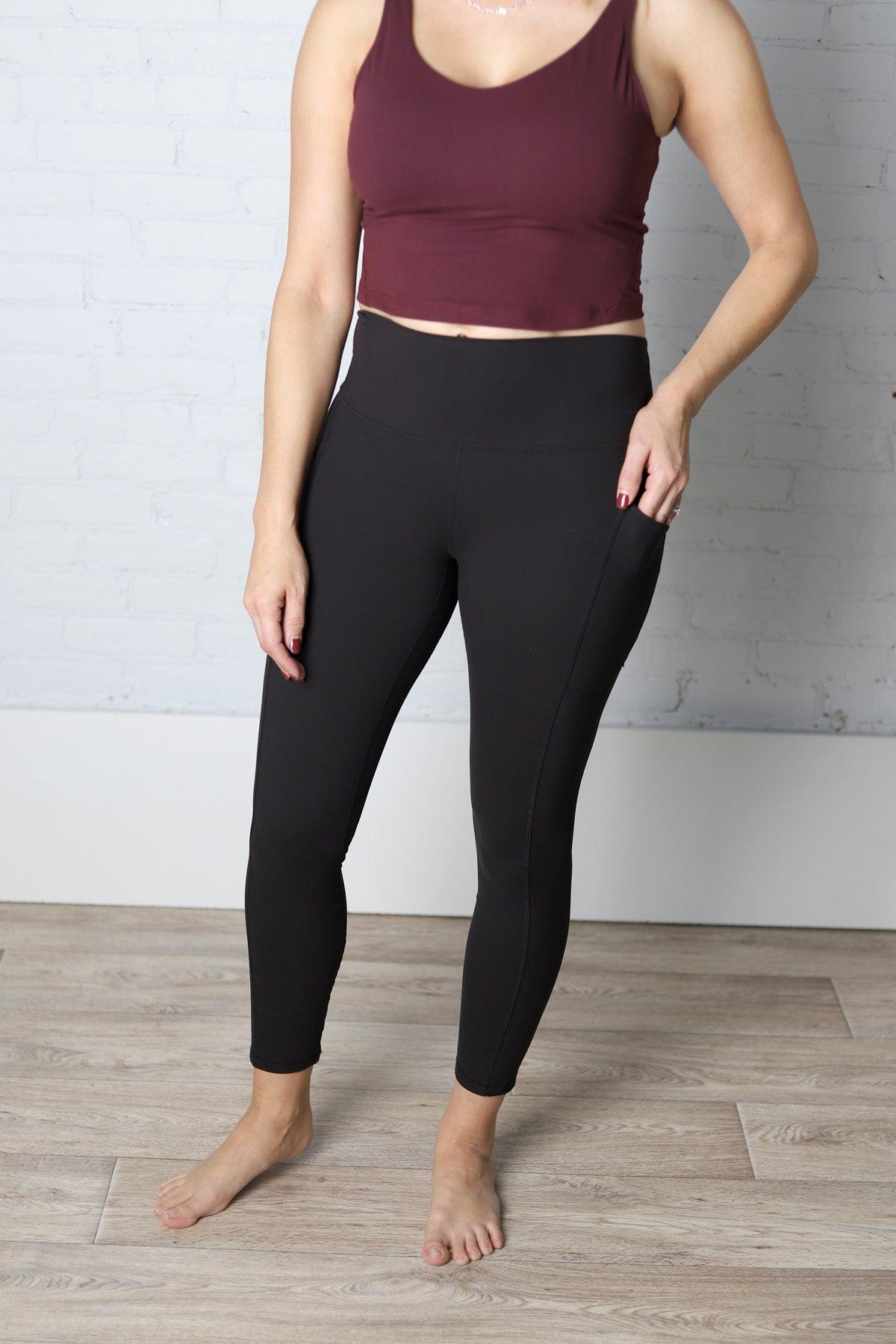 Maeve Butter Yoga Pants with Side Pockets - Black - FINAL SALE