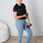 Maeve Butter Yoga Pants with Side Pockets - Dusty Blue