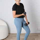 Maeve Butter Yoga Pants with Side Pockets - Dusty Blue