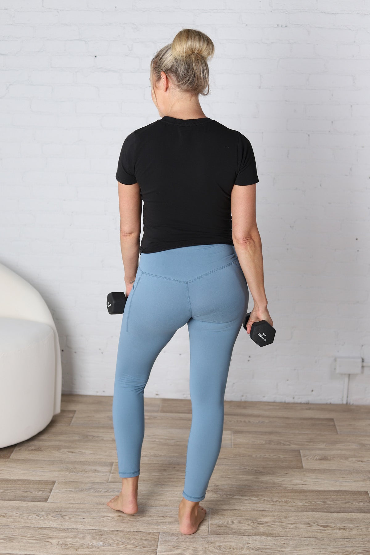 Maeve Butter Yoga Pants with Side Pockets - Dusty Blue