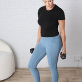 Maeve Butter Yoga Pants with Side Pockets - Dusty Blue - FINAL SALE