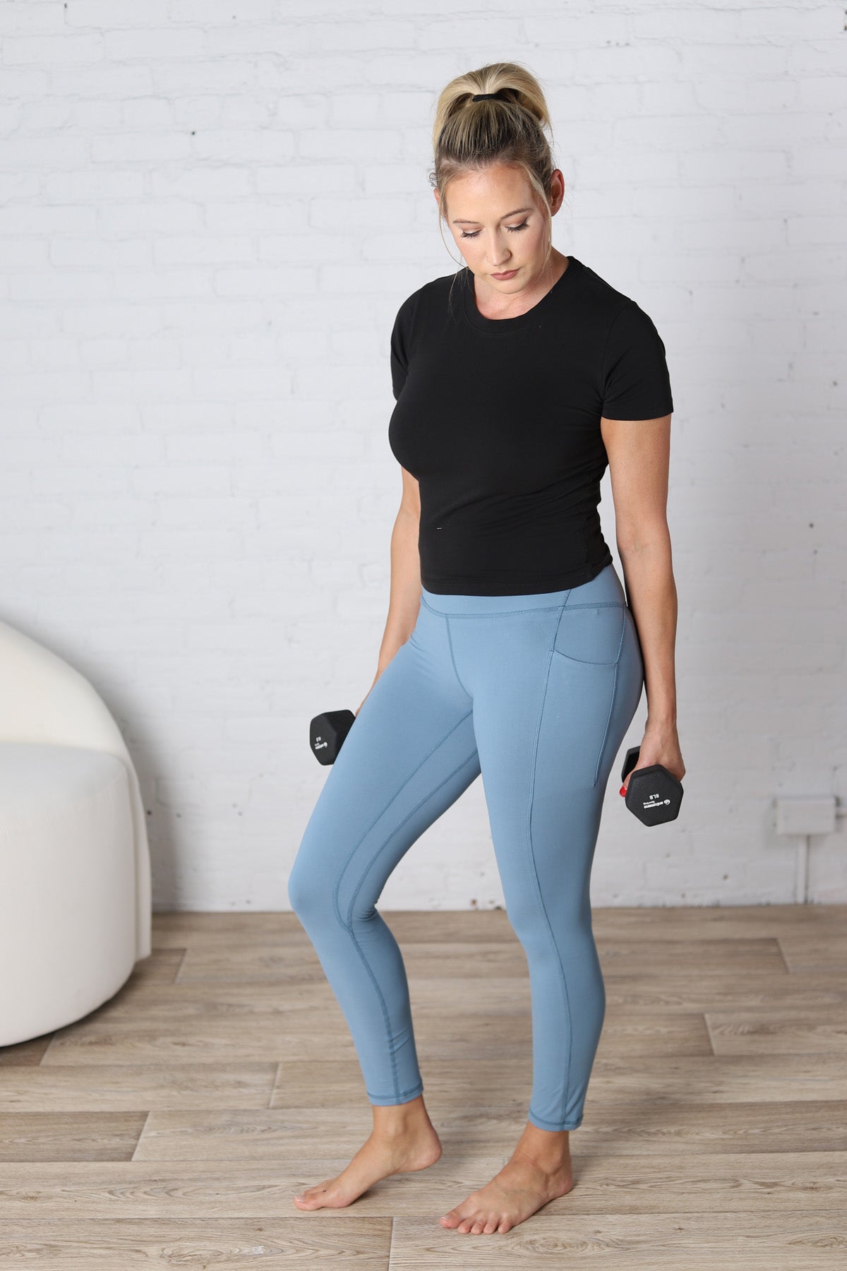 Maeve Butter Yoga Pants with Side Pockets - Dusty Blue - FINAL SALE