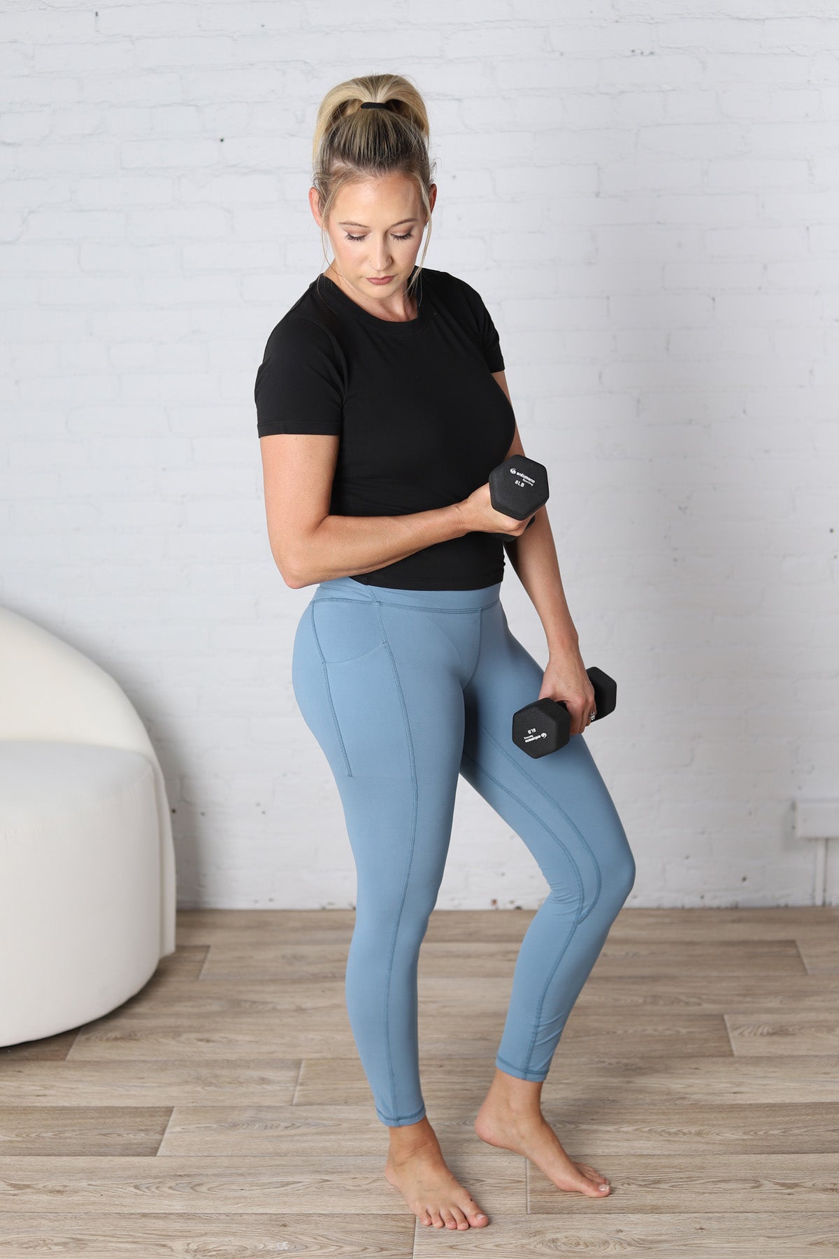 Maeve Butter Yoga Pants with Side Pockets - Dusty Blue - FINAL SALE