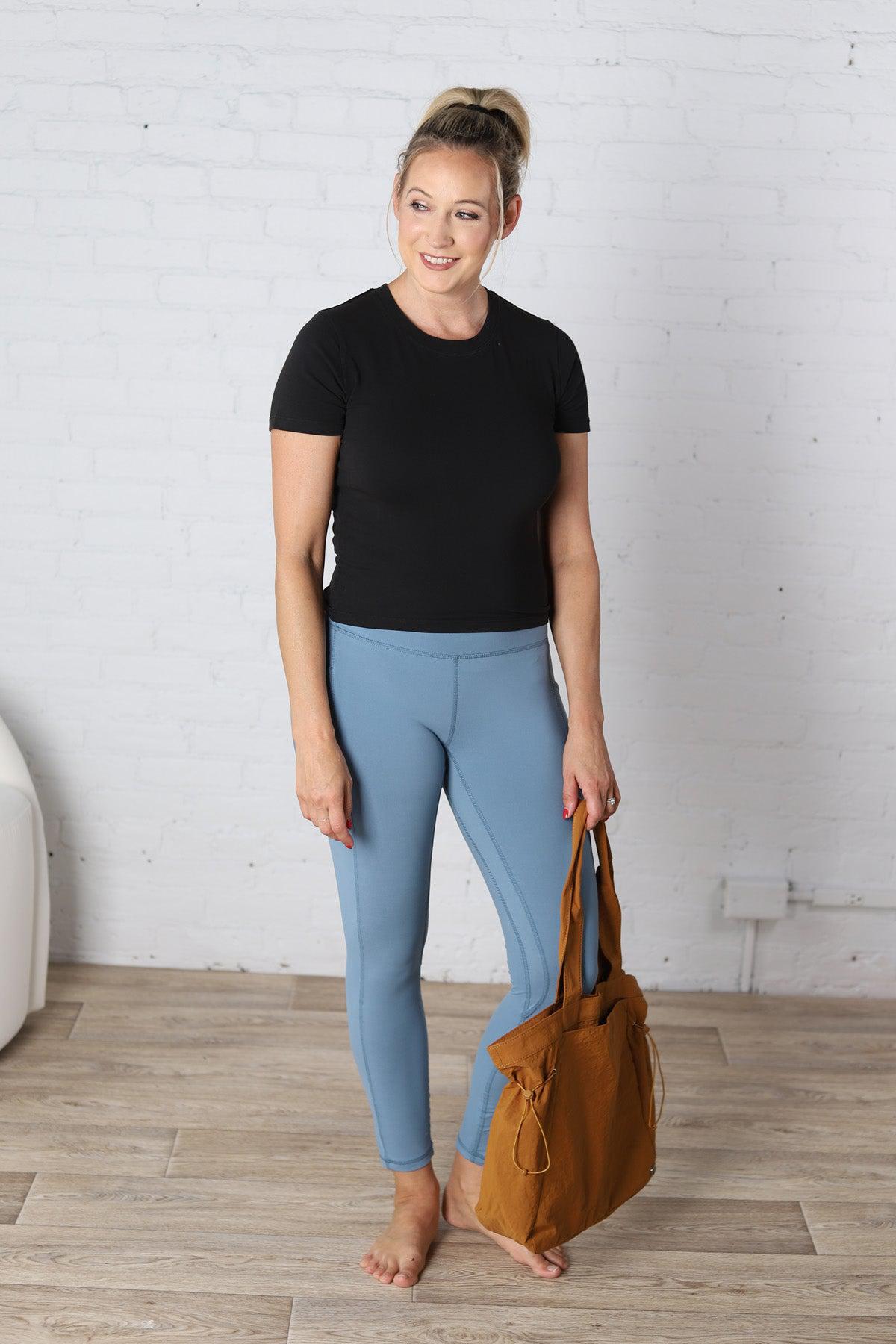 Maeve Butter Yoga Pants with Side Pockets - Dusty Blue - FINAL SALE