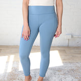 Maeve Butter Yoga Pants with Side Pockets - Dusty Blue - FINAL SALE