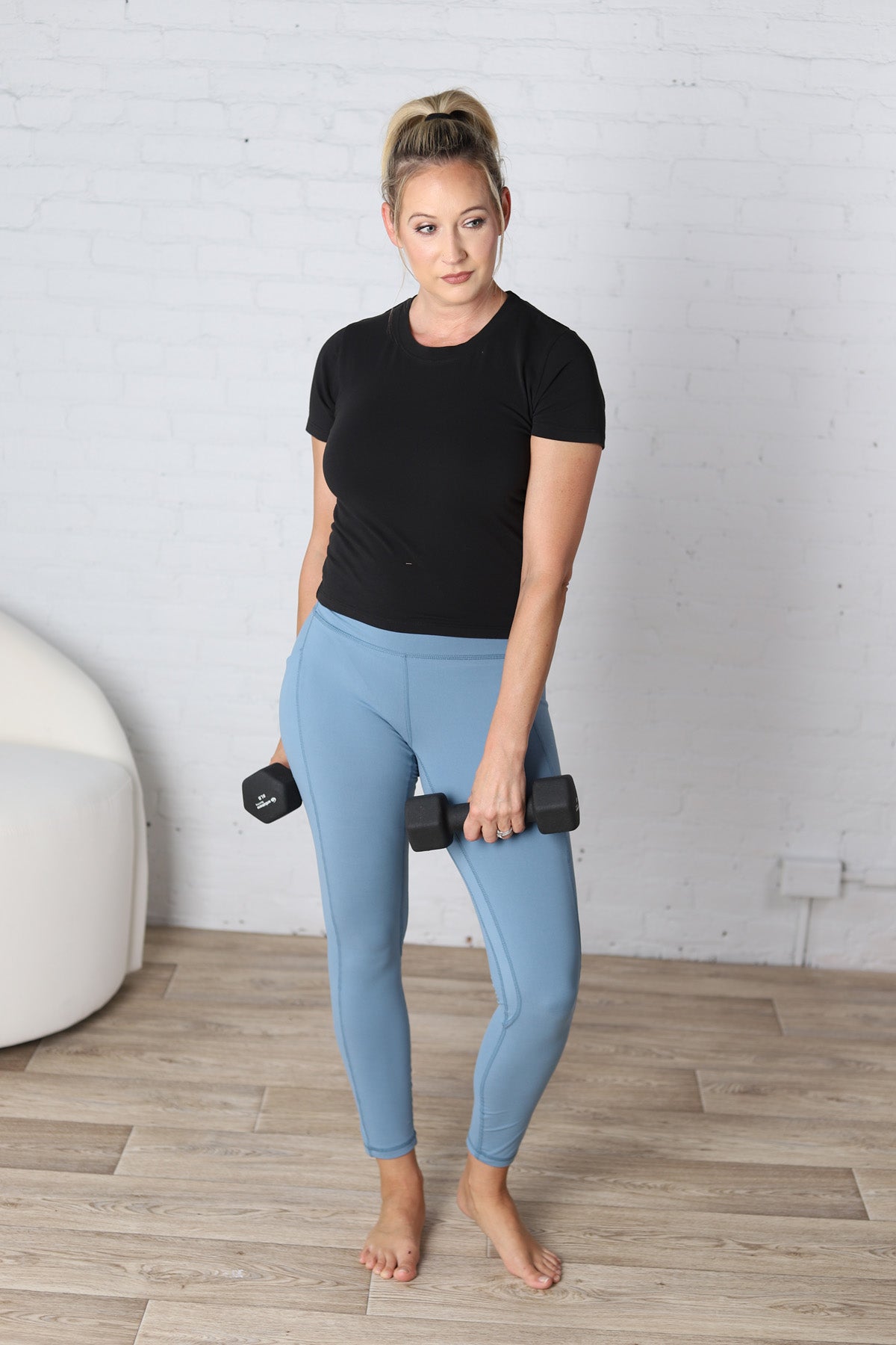 Maeve Butter Yoga Pants with Side Pockets - Dusty Blue - FINAL SALE