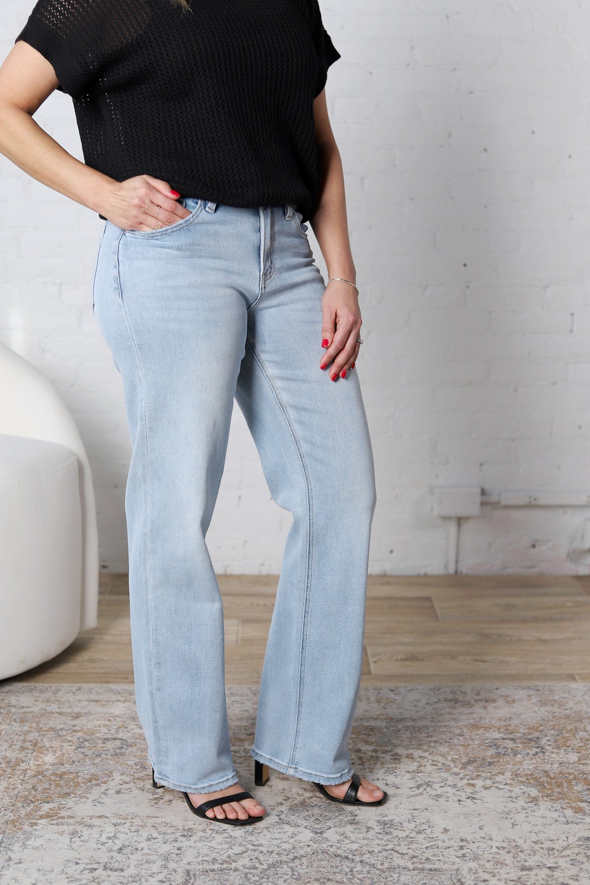 Maevyn Slim Wide Leg Jeans - Convenient FINAL SALE