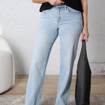 Maevyn Slim Wide Leg Jeans - Convenient FINAL SALE