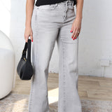 Maia High Rise Wide Leg Denim - Platinum Grey