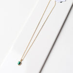 Malachite Oval Charm Necklace - Gold - Baubles + Bobbies