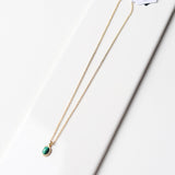 Malachite Oval Charm Necklace - Gold - Baubles + Bobbies