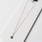 Malachite Round Charm Necklace - Gold - Baubles + Bobbies