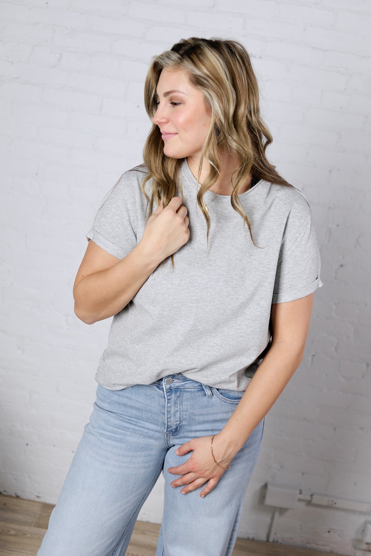 Mali Baby Tee Short Sleeve - Heather Grey