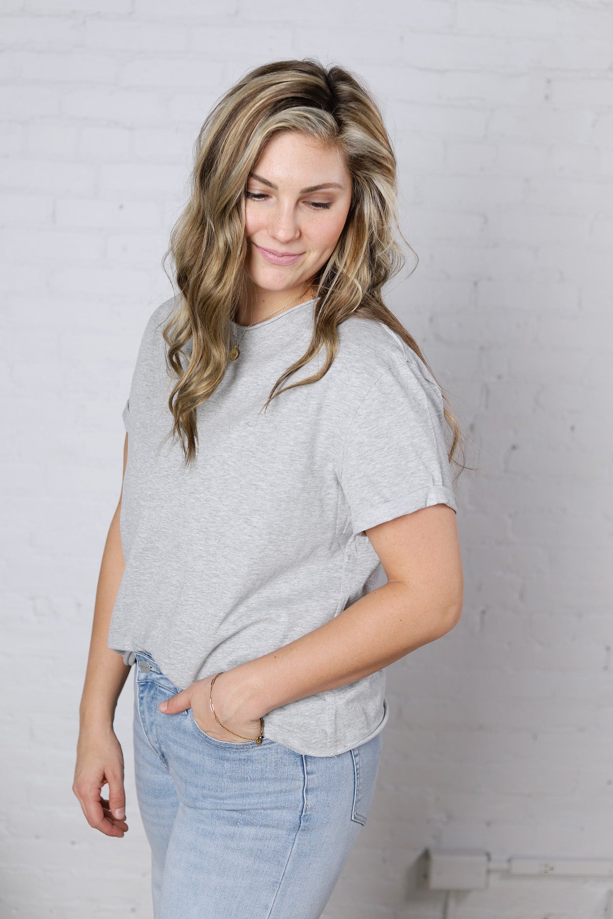 Mali Baby Tee Short Sleeve - Heather Grey