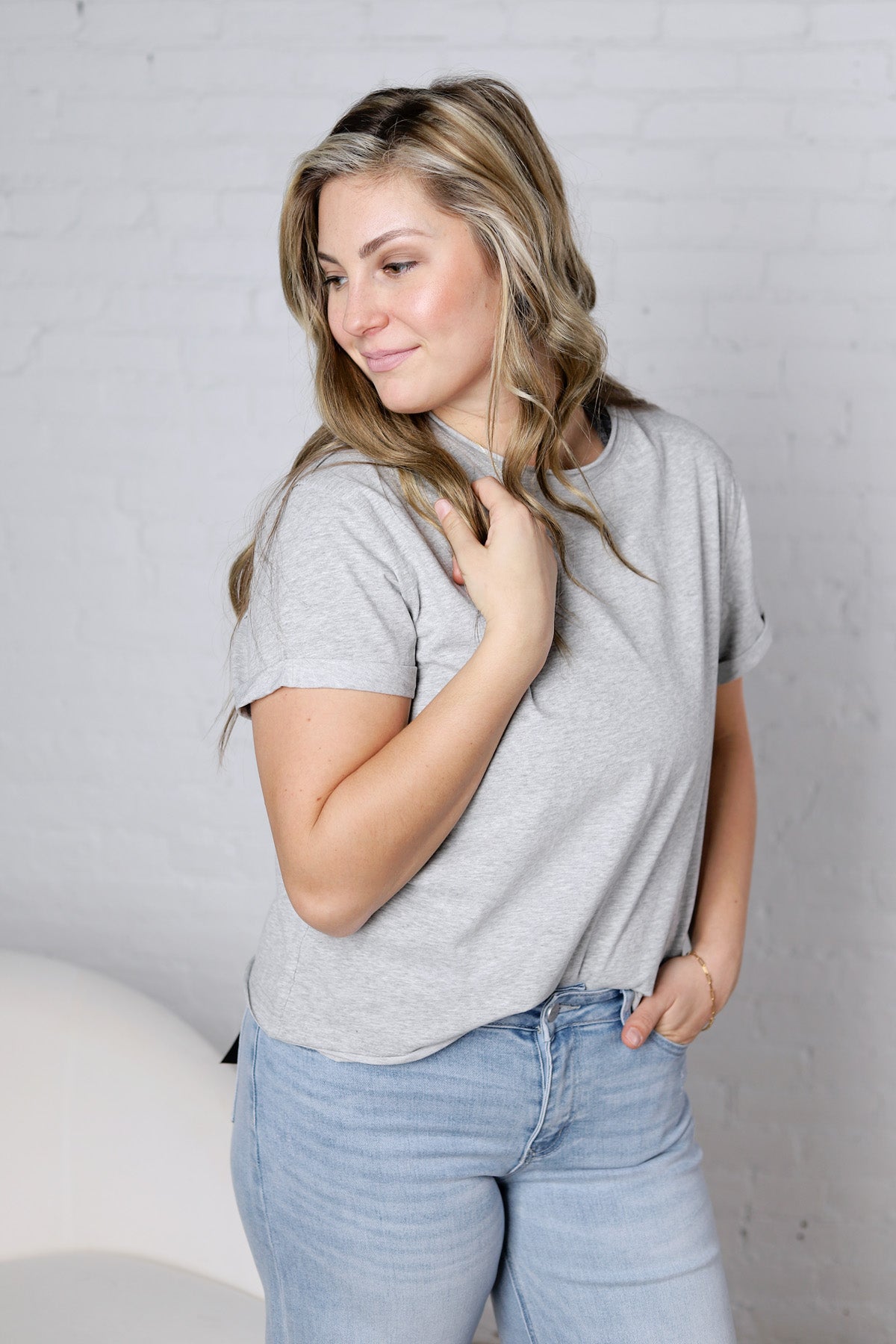 Mali Baby Tee Short Sleeve - Heather Grey