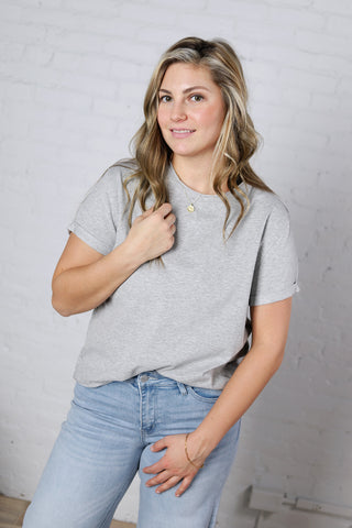 Mali Baby Tee Short Sleeve - Heather Grey
