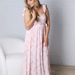 Maliah Floral Waist Tie Side Slit Maxi Dress - FINAL SALE